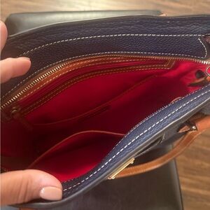 Dooney & Bourke Navy and Red Leather Shoulder Bag